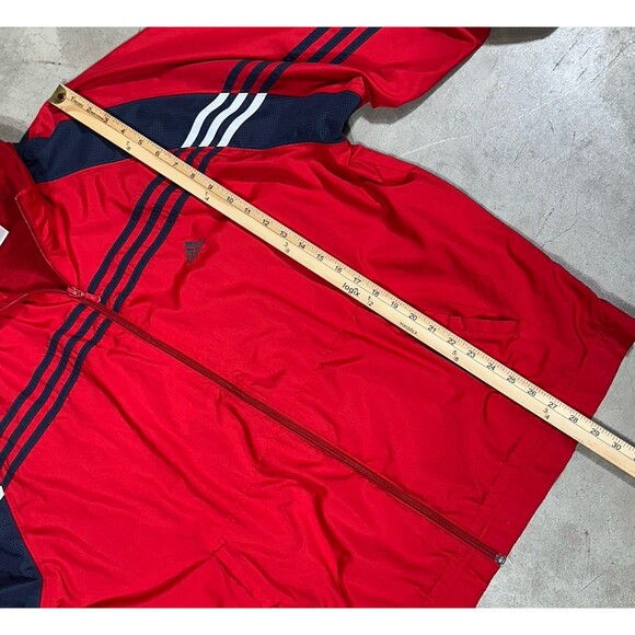 Adidas Climate Proof Red/black Windbreaker Track Jacket Sz 2XL - Picture 10 of 10